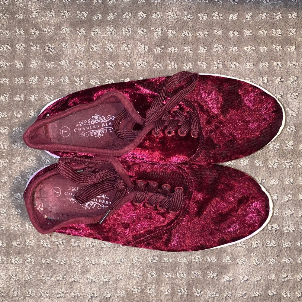 Red Velvet Charles Albert Shoes